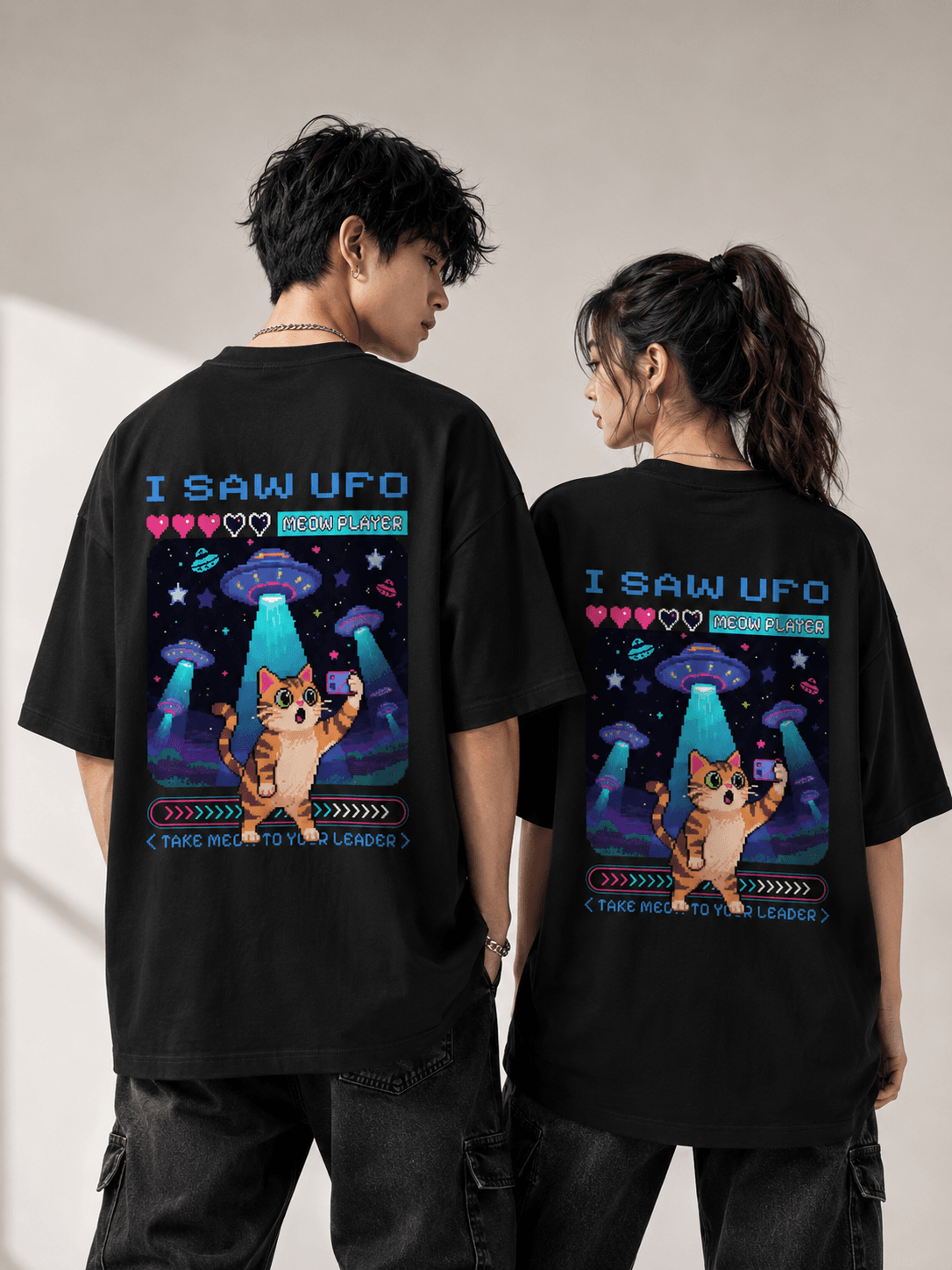 DELUZN I Saw UFO Unisex Oversized Graphic T-Shirt - view 4