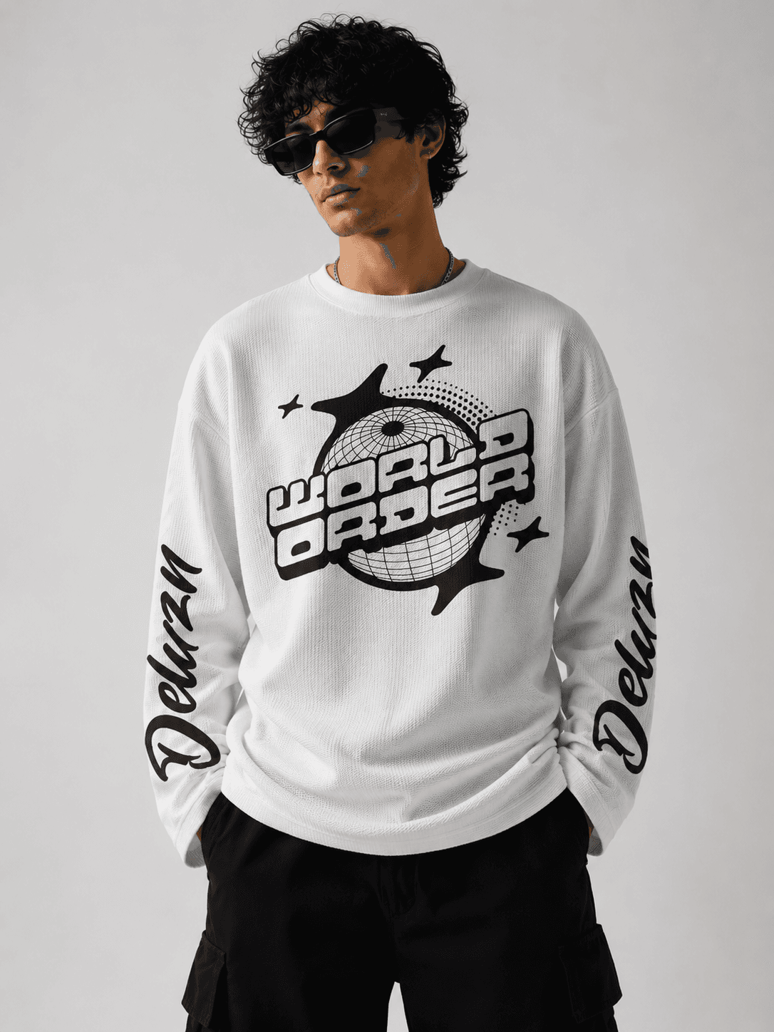 DELUZN Orbit Overdrive Waffle Knit Oversized Tee - view 1