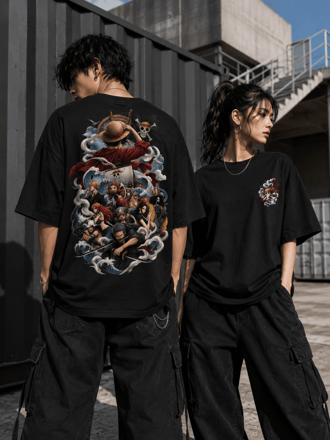 DELUZN One Piece Grand Line Unisex Oversized Tee - view 2