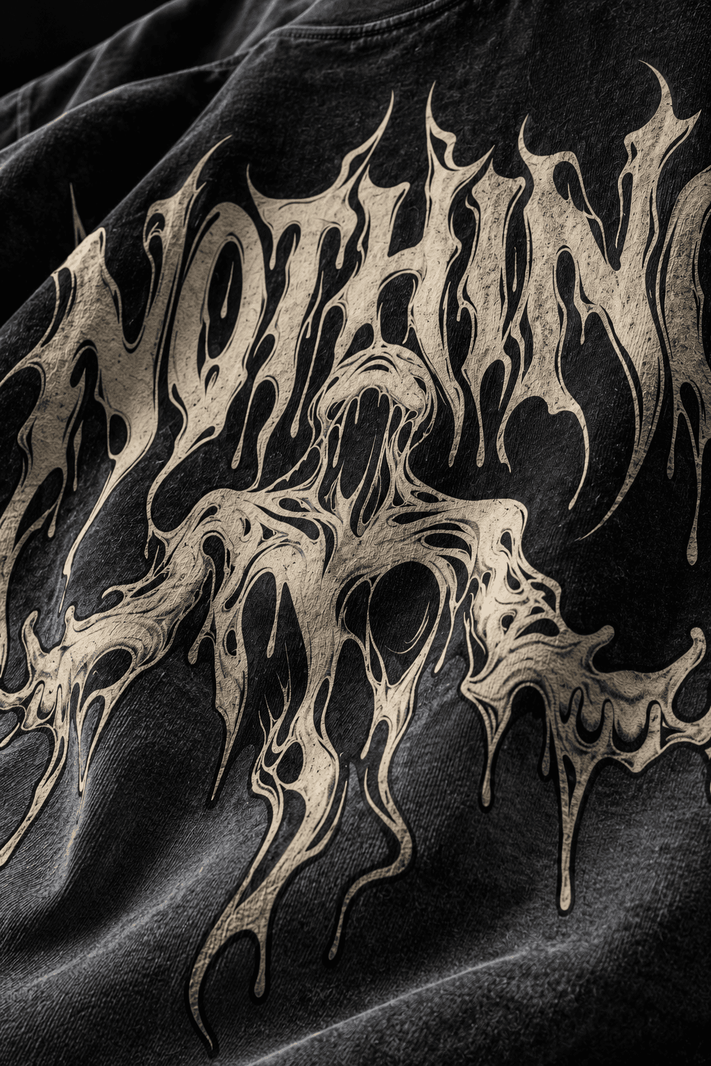 Deluzn Voidborn Black Ombre Washed Boxy Oversized Graphic T-Shirt - view 2