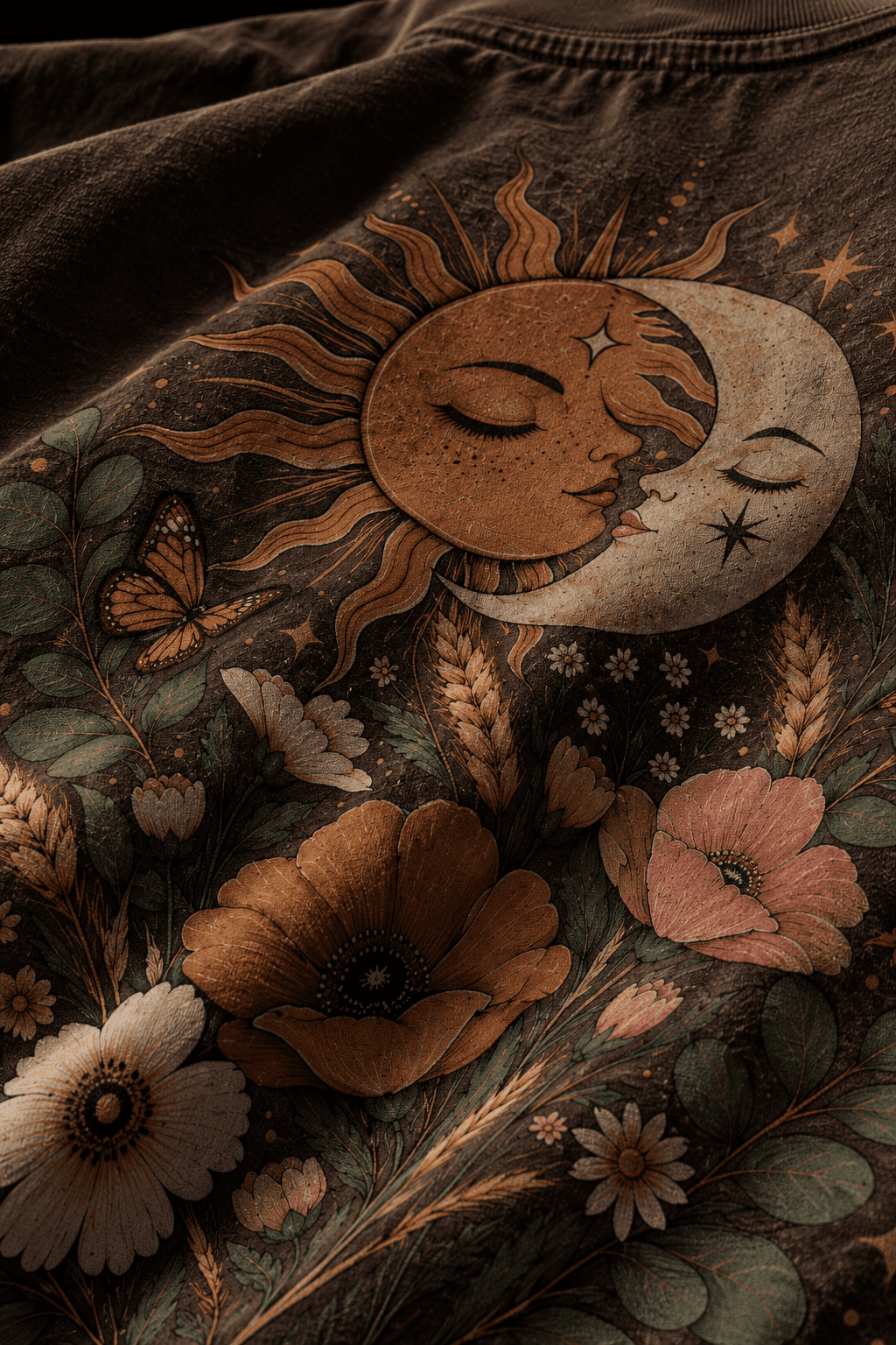 Deluzn Bloom Quietly Celestial Garden Boxy Fit Oversized Unisex T-Shirt - view 2