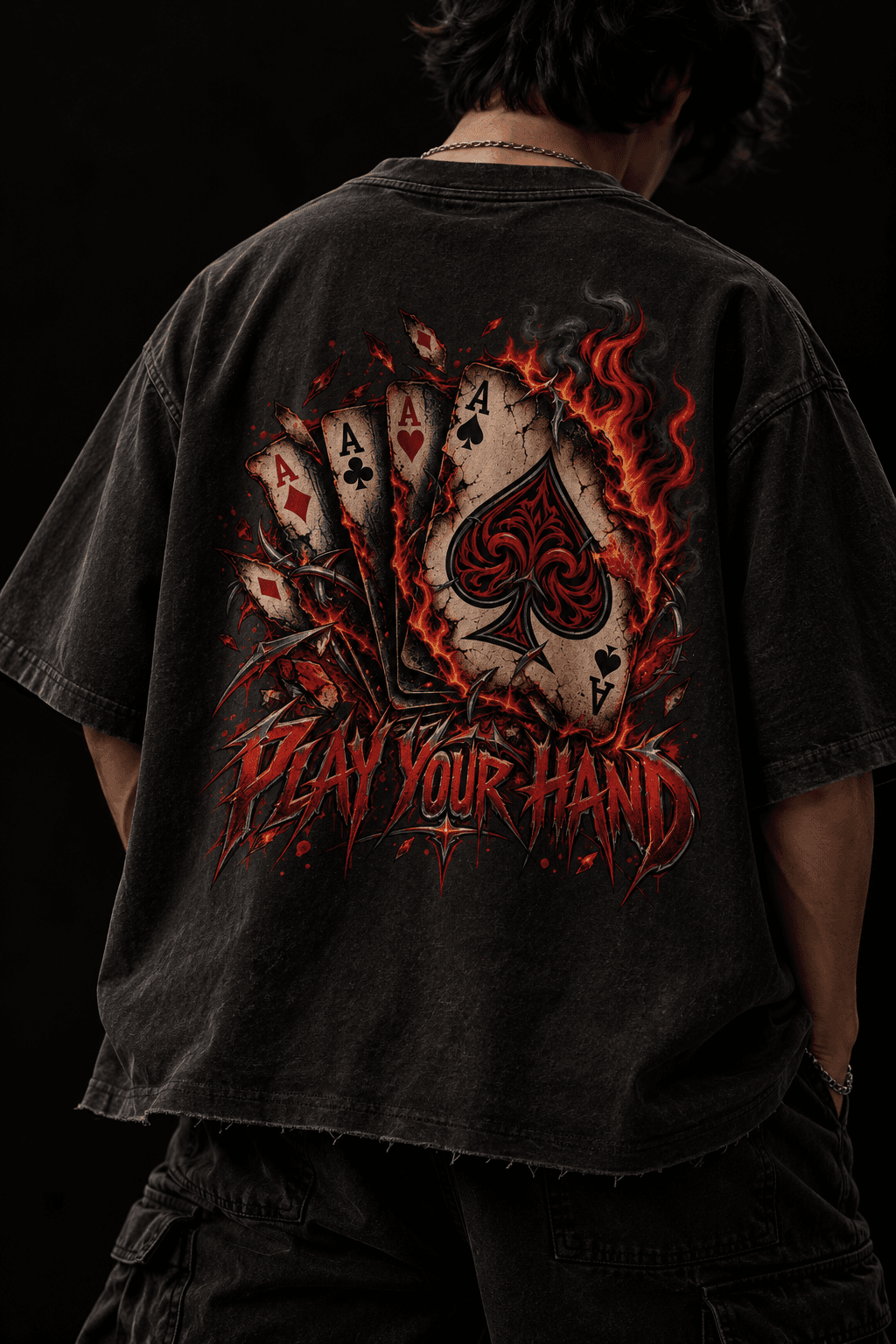 Deluzn Play Your Hand Oversized Boxy Fit T-Shirt - view 1