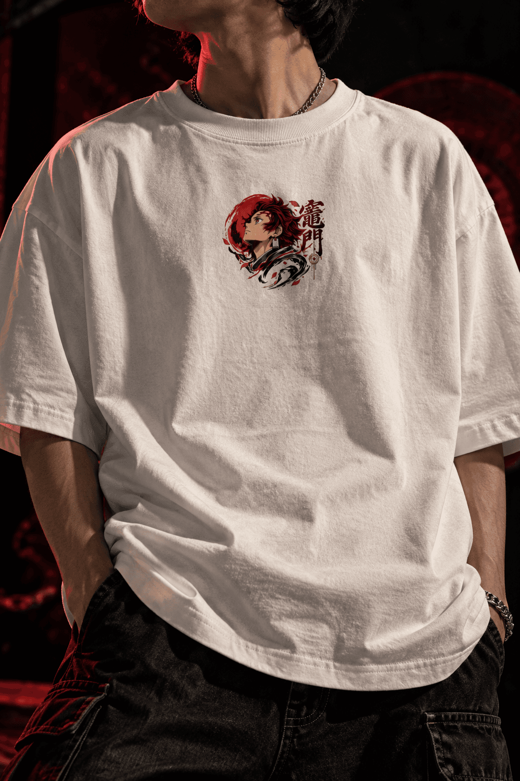 Deluzn Tanjiro Crimson Flow Unisex Oversized Tee - view 2