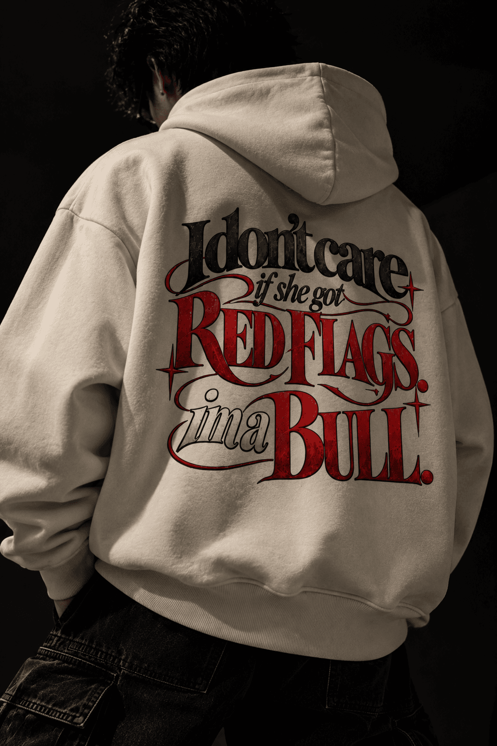 Deluzn She Got Red Flags Unisex Boxy Fit Hoodie - view 2