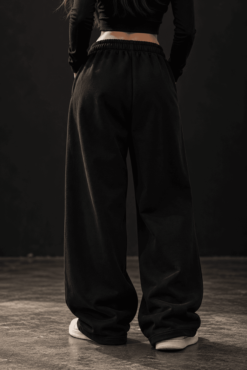 Deluzn Classic Unisex Baggy Fit Joggers Black - view 2