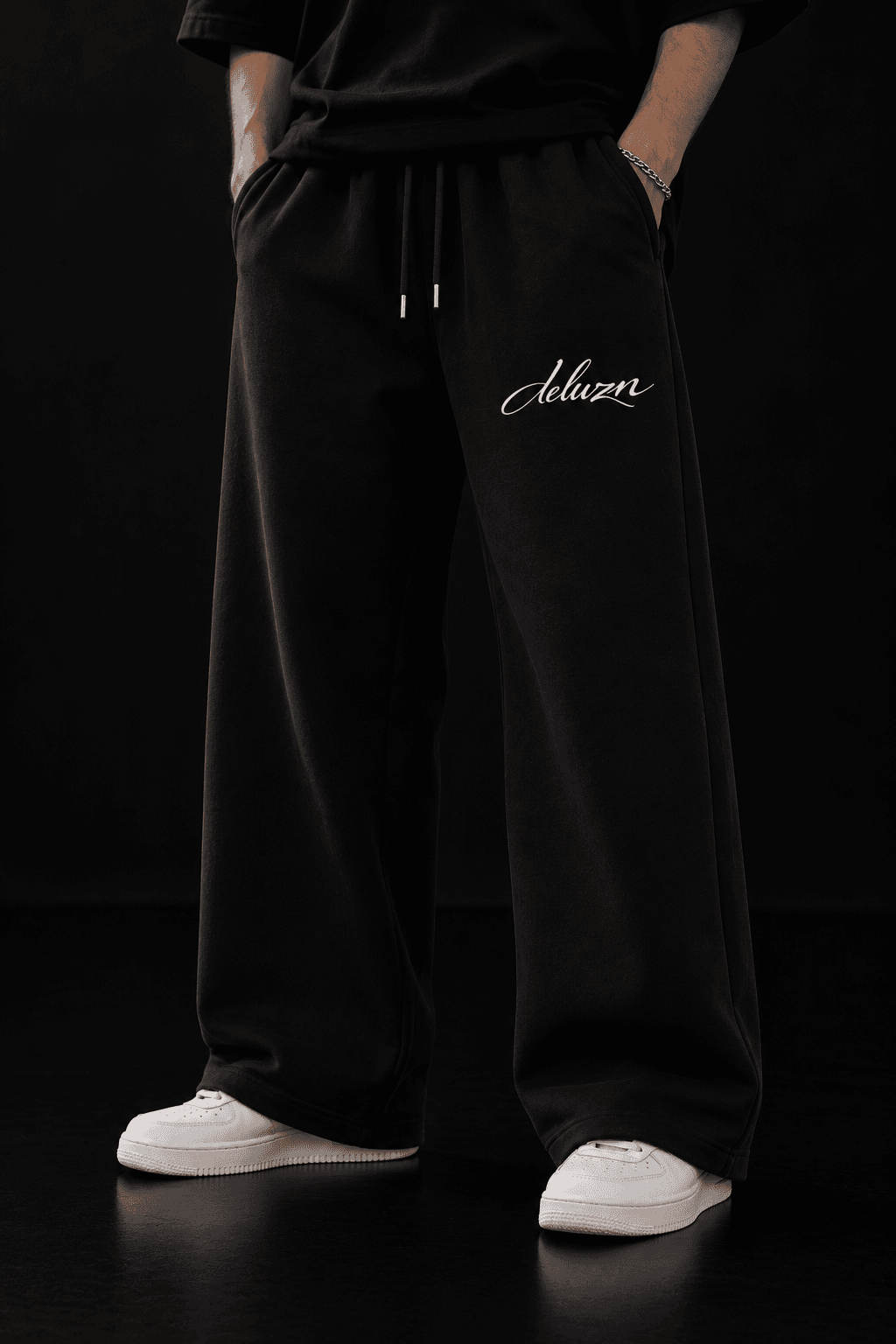 Deluzn Classic Unisex Baggy Fit Joggers Black - view 4